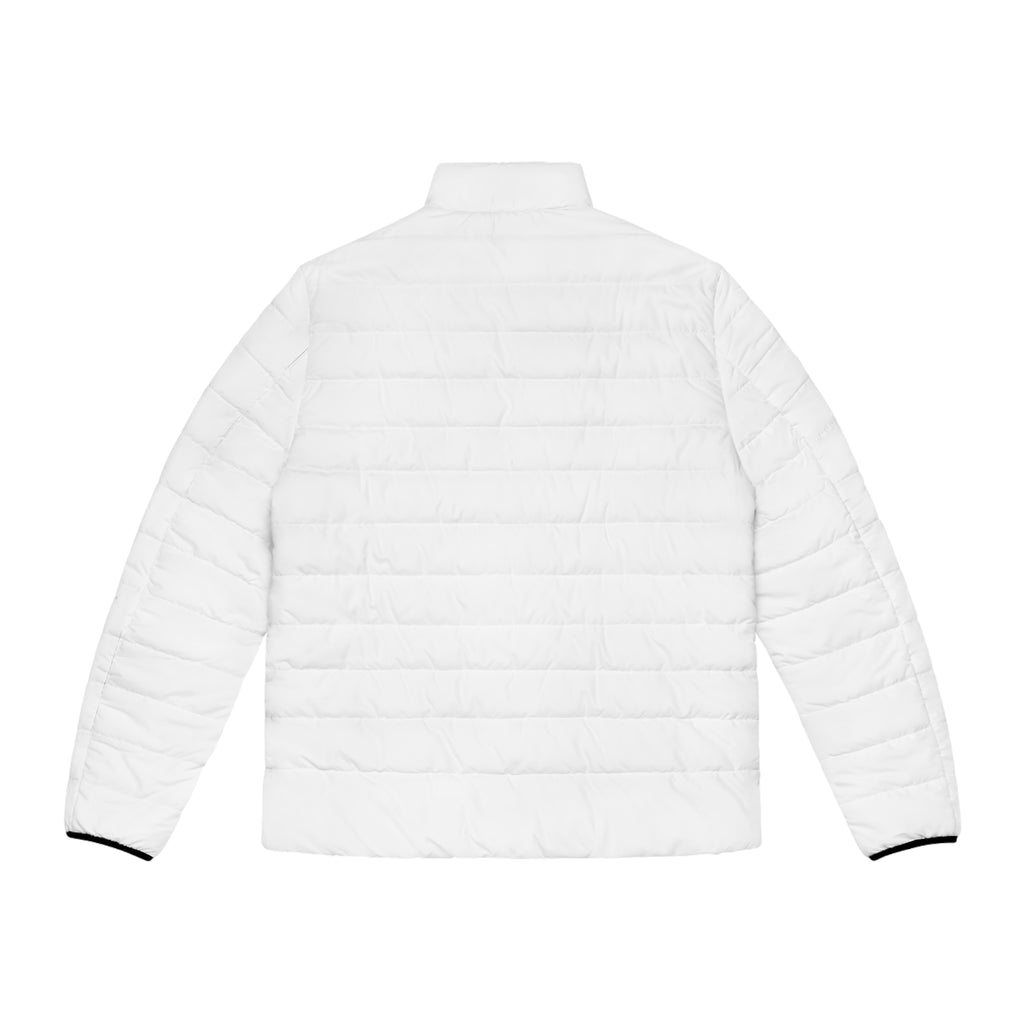 Valero 88 Men's White Puffer Jacket — Lightweight Quilted Coat with Sleeve Emblem
